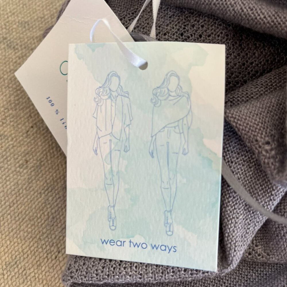 Sigrid Olsen Woman's Gray 100% Linen Open-Front W… - image 10